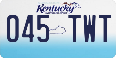 KY license plate 045TWT