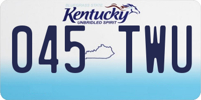 KY license plate 045TWU