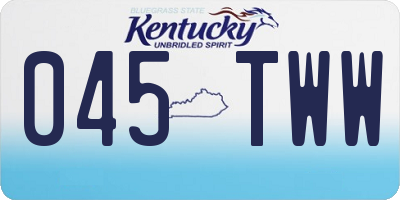 KY license plate 045TWW