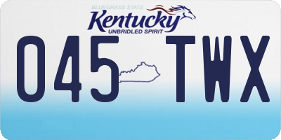 KY license plate 045TWX