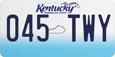 KY license plate 045TWY