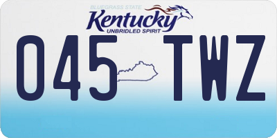 KY license plate 045TWZ