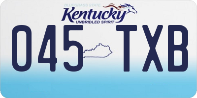 KY license plate 045TXB