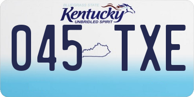 KY license plate 045TXE