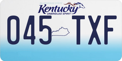 KY license plate 045TXF
