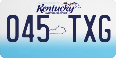 KY license plate 045TXG