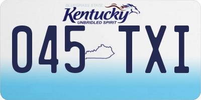 KY license plate 045TXI