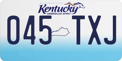 KY license plate 045TXJ