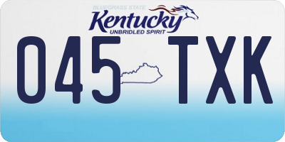 KY license plate 045TXK
