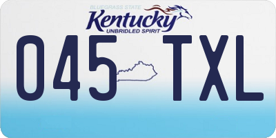 KY license plate 045TXL
