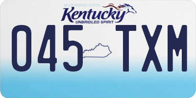 KY license plate 045TXM