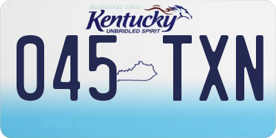 KY license plate 045TXN