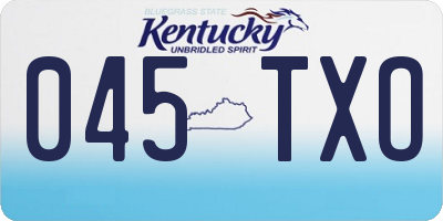 KY license plate 045TXO