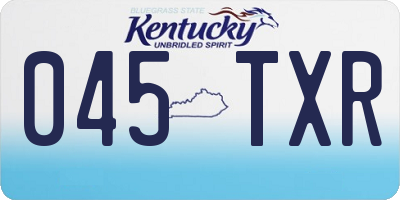 KY license plate 045TXR