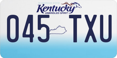 KY license plate 045TXU