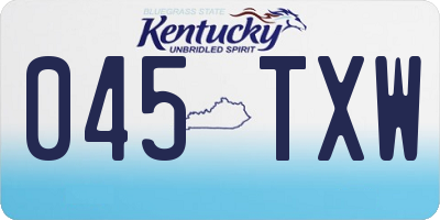 KY license plate 045TXW
