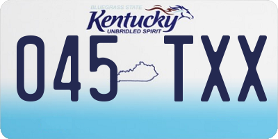 KY license plate 045TXX