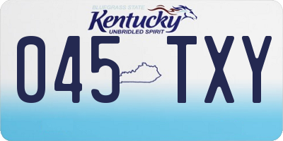 KY license plate 045TXY