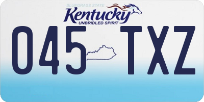 KY license plate 045TXZ
