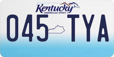 KY license plate 045TYA