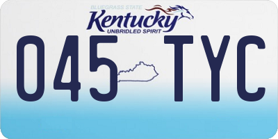 KY license plate 045TYC