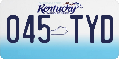 KY license plate 045TYD