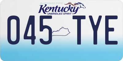 KY license plate 045TYE
