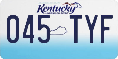 KY license plate 045TYF