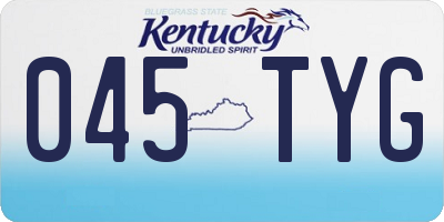 KY license plate 045TYG