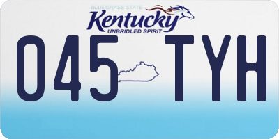 KY license plate 045TYH