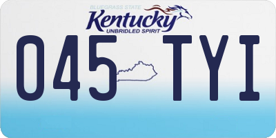 KY license plate 045TYI