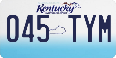 KY license plate 045TYM