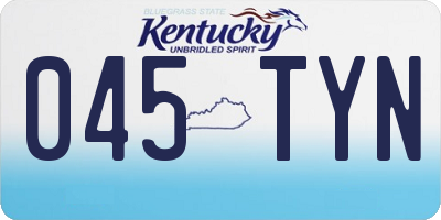 KY license plate 045TYN