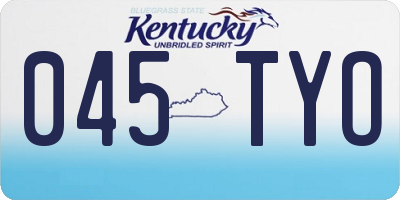 KY license plate 045TYO
