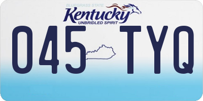 KY license plate 045TYQ