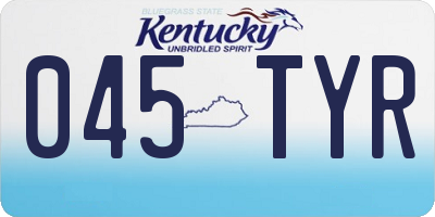 KY license plate 045TYR