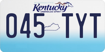KY license plate 045TYT
