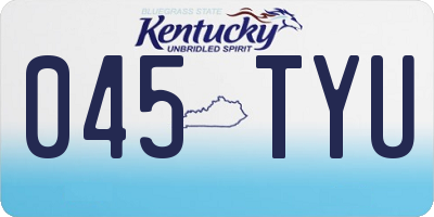 KY license plate 045TYU
