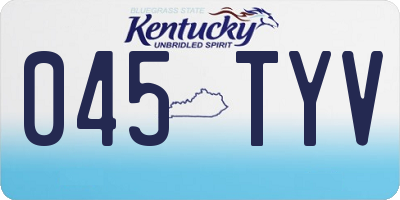 KY license plate 045TYV