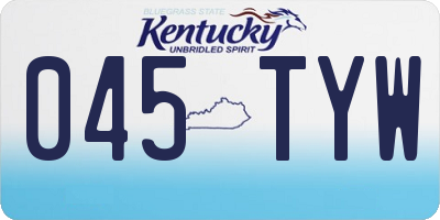 KY license plate 045TYW