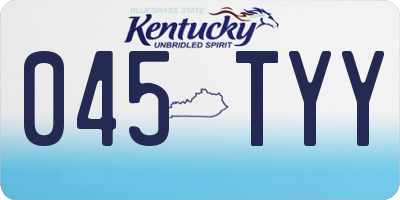 KY license plate 045TYY