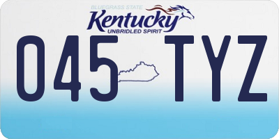 KY license plate 045TYZ