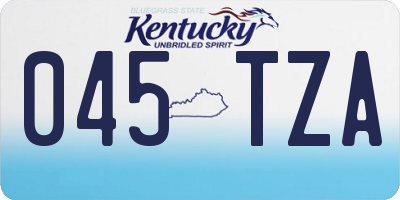 KY license plate 045TZA