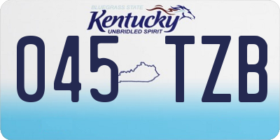 KY license plate 045TZB