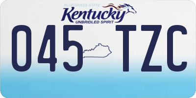 KY license plate 045TZC