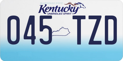 KY license plate 045TZD