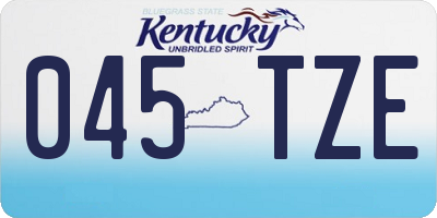 KY license plate 045TZE