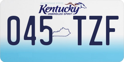 KY license plate 045TZF