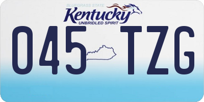 KY license plate 045TZG