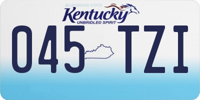 KY license plate 045TZI